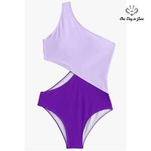 SweatyRocks One Shoulder Cut Out One Piece Swimsuit Size XL